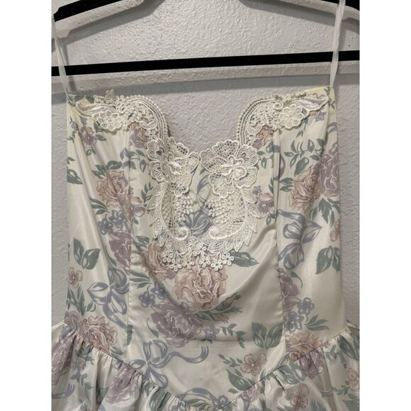 Vintage Jessica McClintock Gunne Sax Strapless Tiered Brocade Dress Size 7/8 - Picture 6 of 8